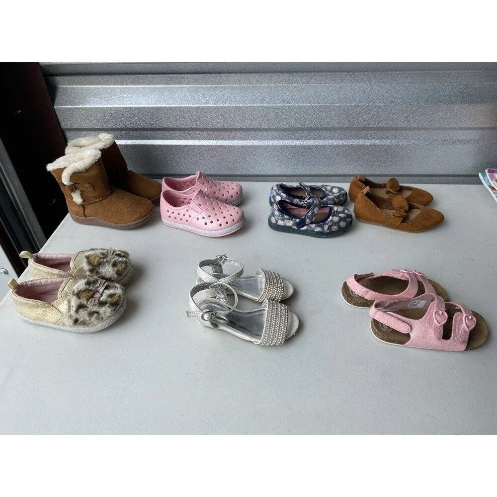 Toddler Girls Shoes Lot Size 6 Sandals Boots Flats Slip Ons TOMS Wonder Nation